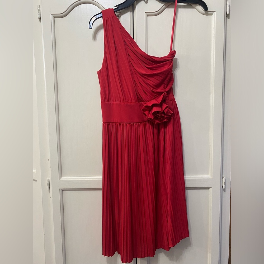 Max & Cleo one shoulder red dress